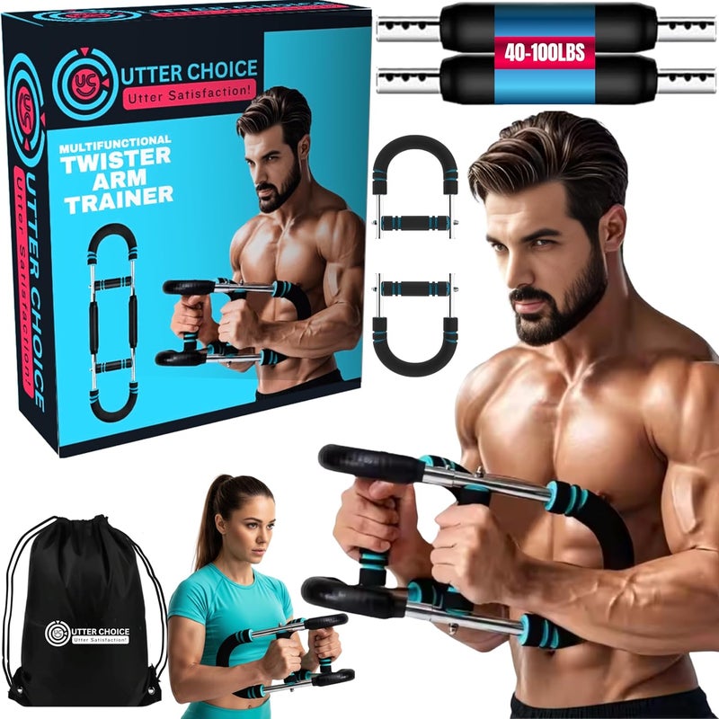 UTTER CHOICE Gorilla Bar Twister Arm Trainer for Men, Adjustable 30-120 lbs Chest Exerciser , Portable Arm & Chest Workout Equipment for Men and Women with Anti Slip Handle and Carry Bag - Image 1